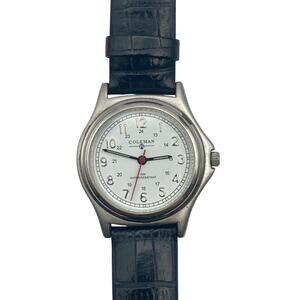Men's Quartz Watch Coleman 36mm WR30M - New Battery - Adjustable Leather Band